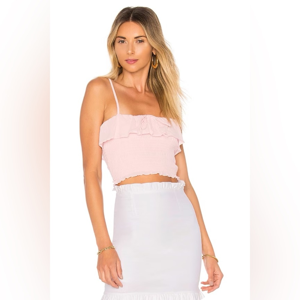 Jenna Ruffle Smock Top Baby Pink